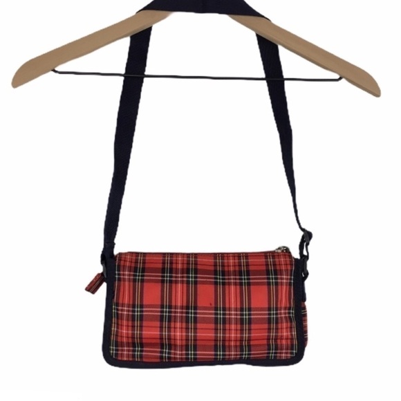 TOMMY HILFIGER Mini Purse Y2K Style Bag Plaid Tartan Mesh Sporty Classic Varsity - Picture 3 of 16